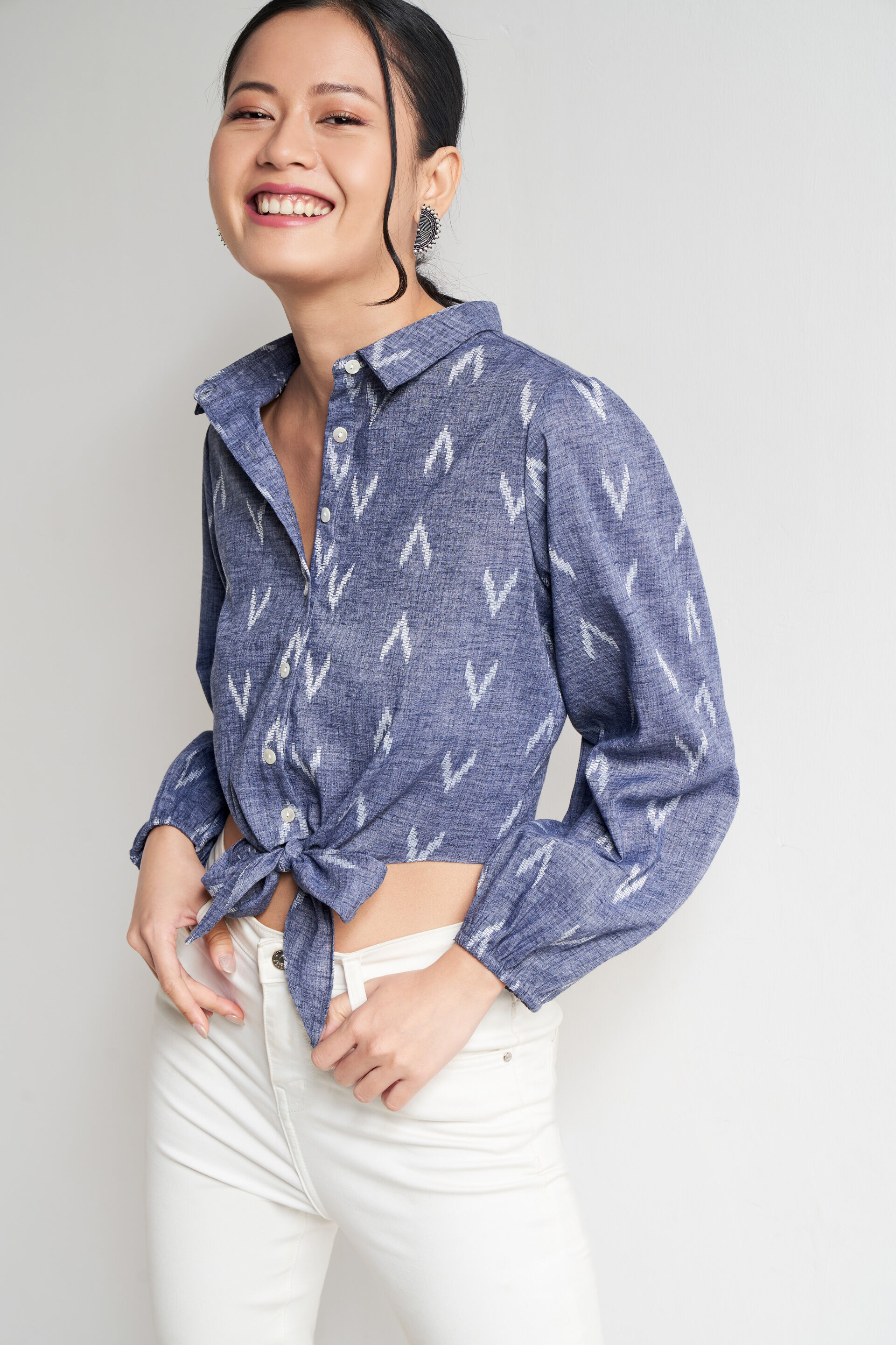 Grey Floral Straight Top, Grey, image 5